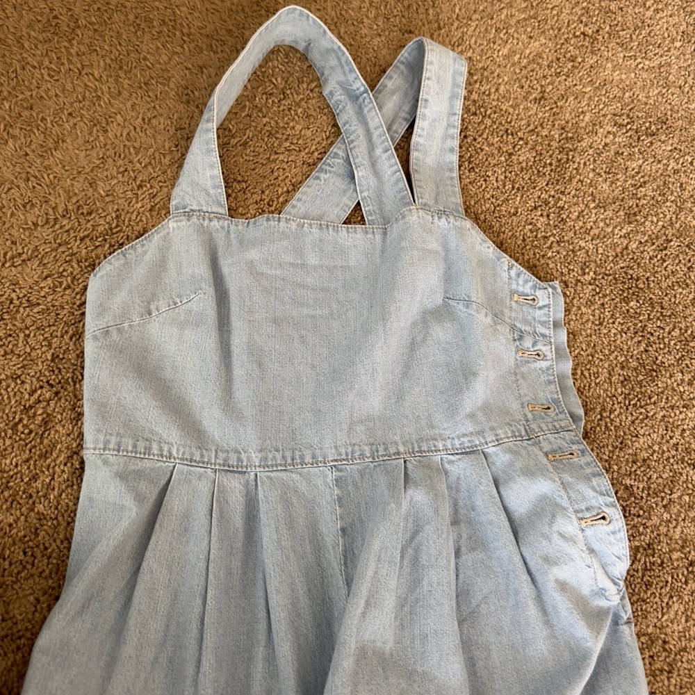 Free people wide leg cropped overalls